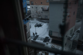 A view of the central courtyard from one of the windows of the orange building. The City of Turin has never given it a new destination. Turin.