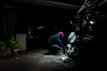 Underneath the Ex MOI complex there is a huge open space. The basement is used both as a deposit by scrap metal dealers and as a sort of dumping area, where unused things are piled up randomly. Turin.